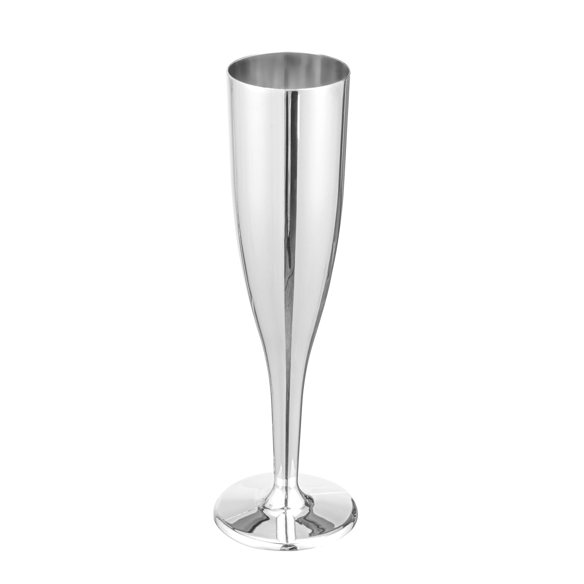 Bev Tek 5 oz Mirrored Plastic Champagne Flute - 2" x 2" x 8" - 100 count box
