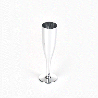 Bev Tek 5 oz Mirrored Plastic Champagne Flute - 2" x 2" x 8" - 100 count box