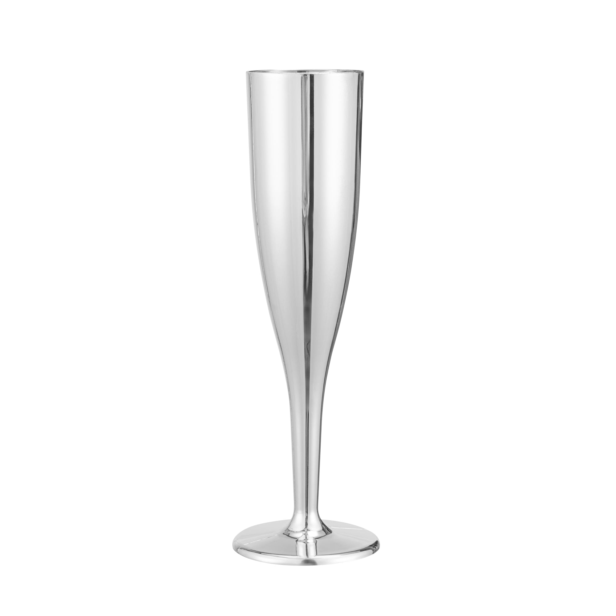 Bev Tek 5 oz Mirrored Plastic Champagne Flute - 2" x 2" x 8" - 100 count box