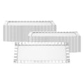 Maxi Serve Rectangle White Plastic Plate - with Silver Ruffled Rim - 14 1/4" x 6 1/4" - 25 count box