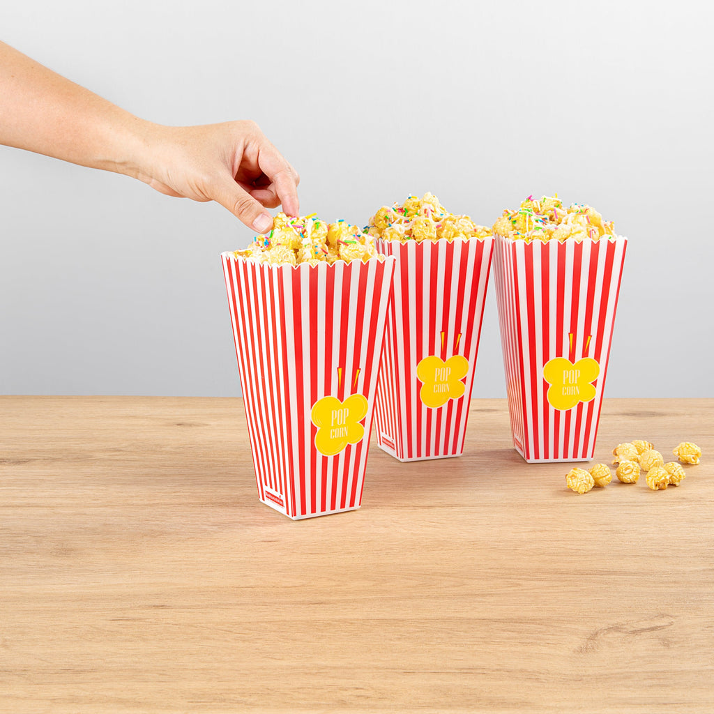 Maxi Serve 40 oz Red Plastic Popcorn Container - 10 count box