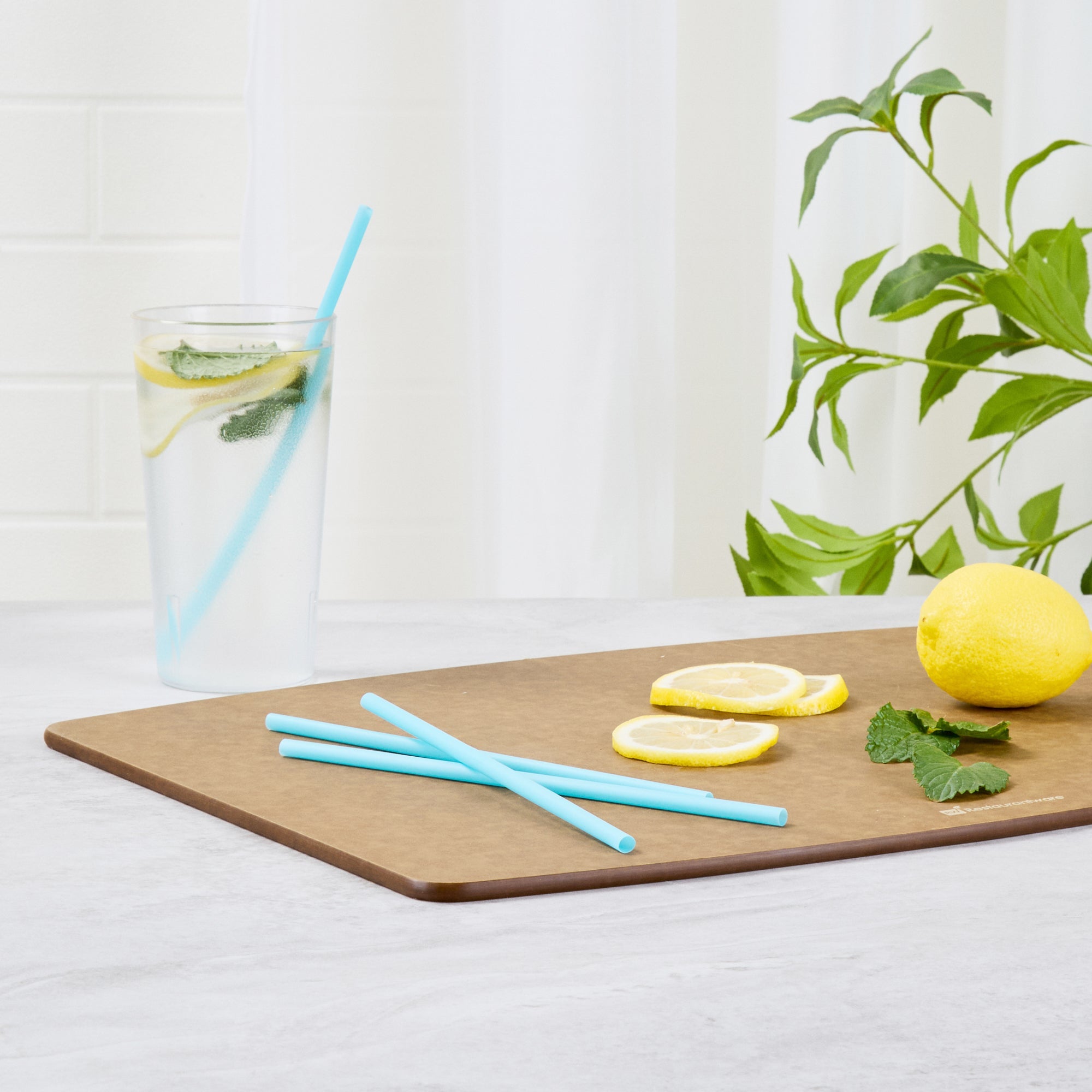 Vanish Blue PHA Plastic Straw - Unwrapped, Compostable - 7 3/4" - 1000 count box