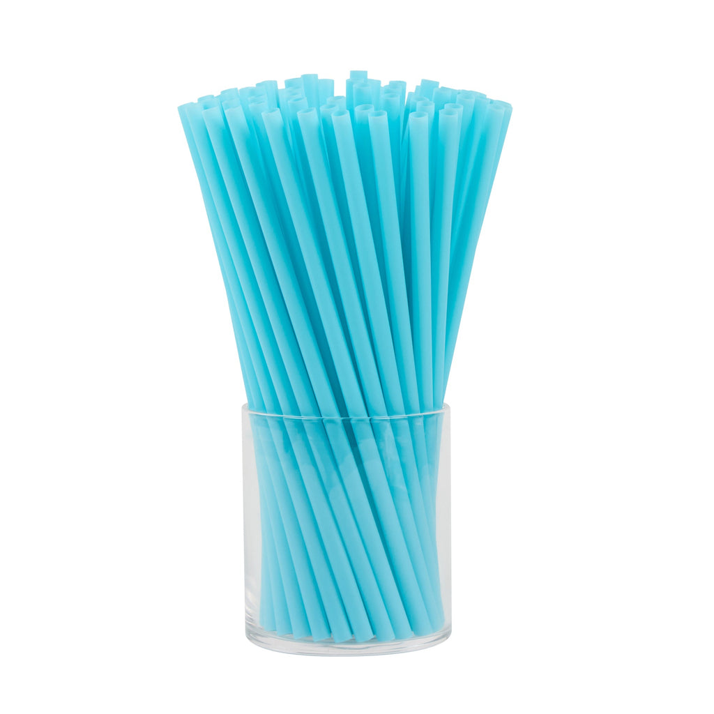 Vanish Blue PHA Plastic Straw - Unwrapped, Compostable - 8 1/4" - 1000 count box