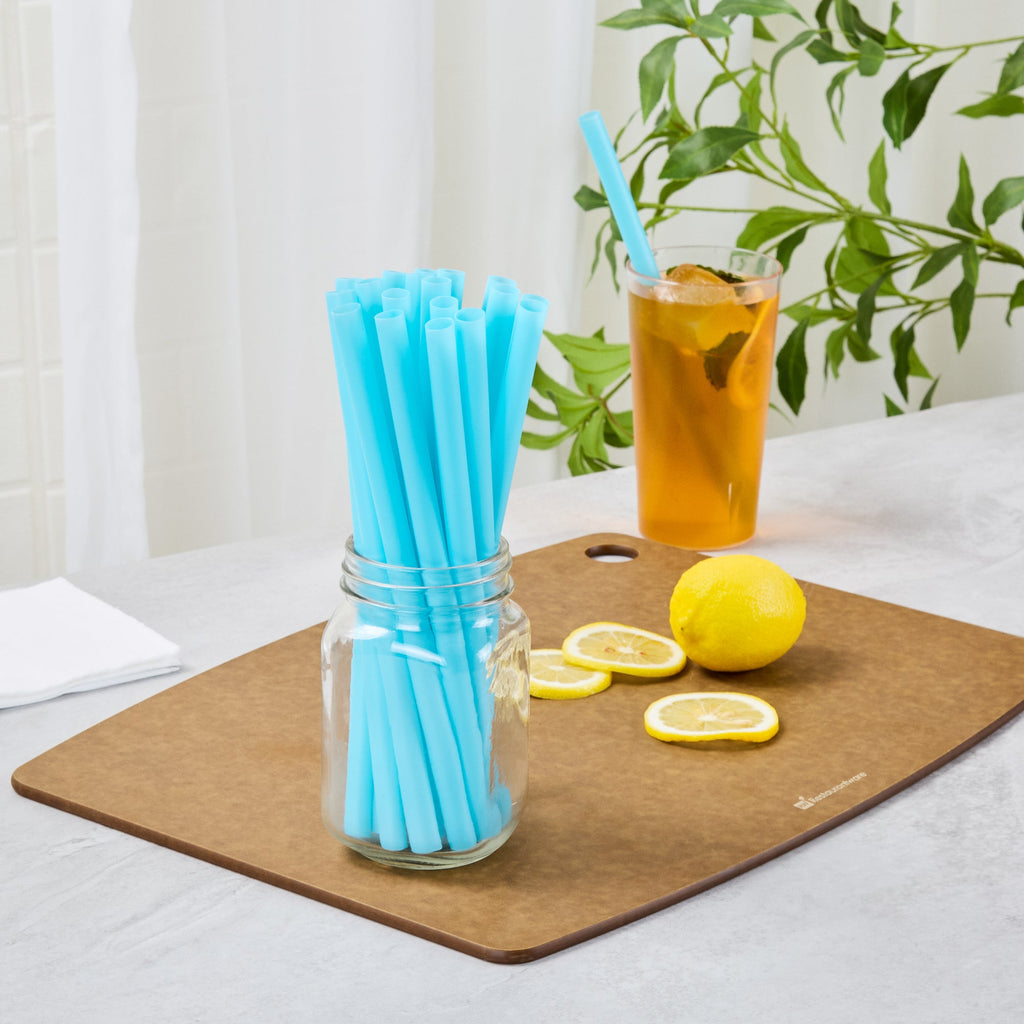Vanish Blue PHA Plastic Straw - Unwrapped, Compostable - 9" - 1000 count box