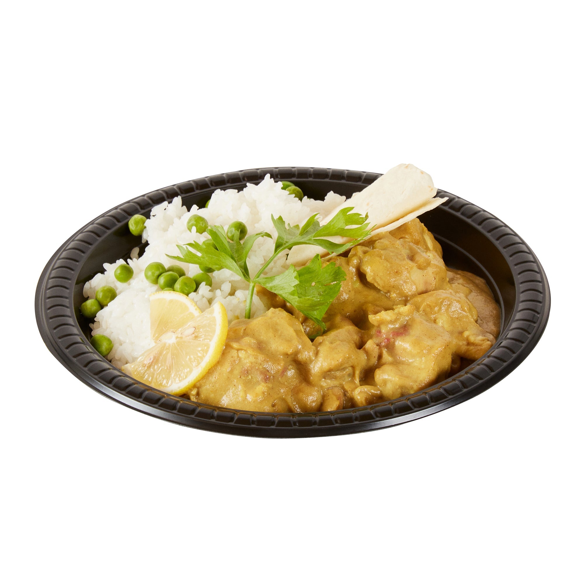 Chef 101 Round Black Plastic Plate - Microwavable - 9" x 9" x 3/4" - 100 count box