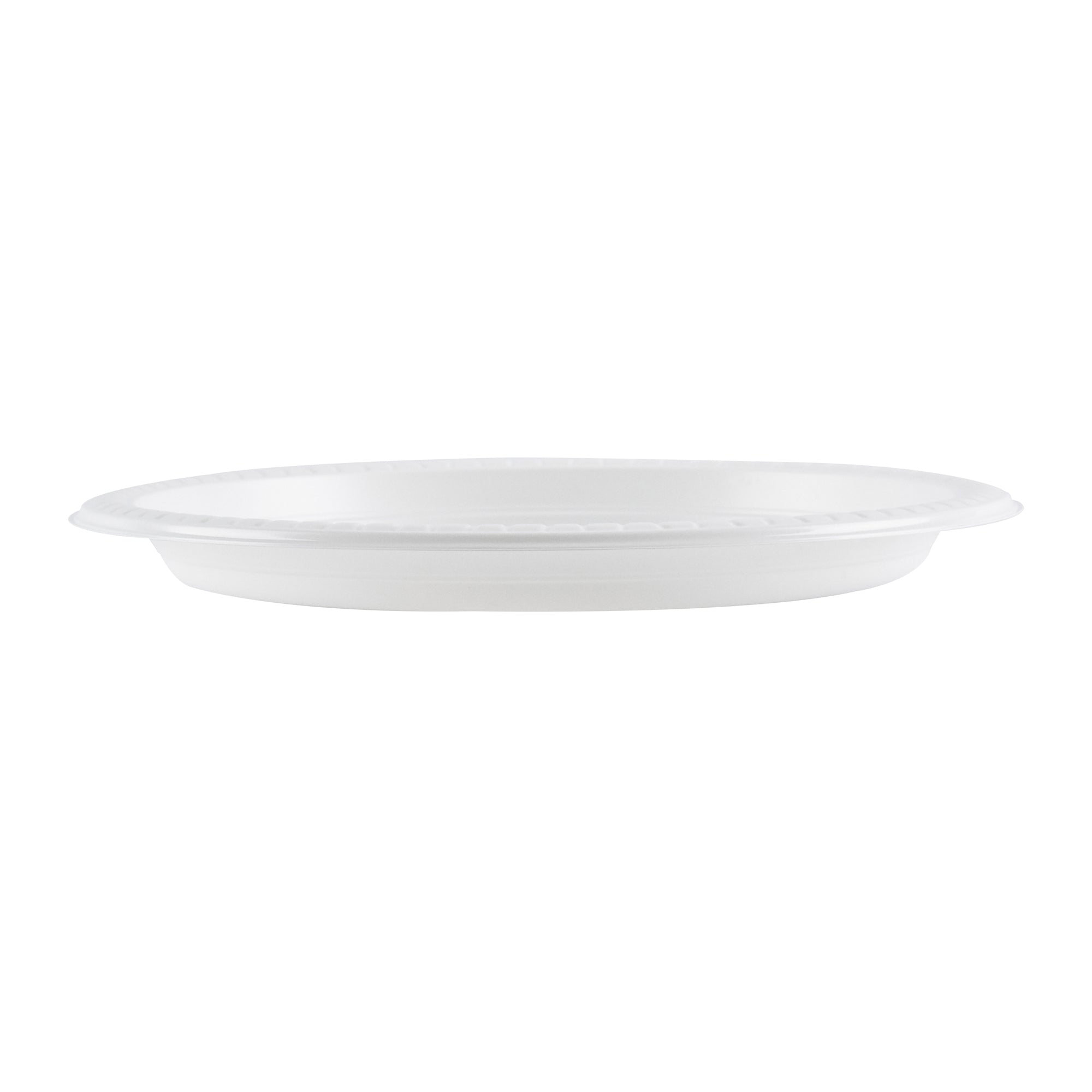 Chef 101 Round White Plastic Plate - Microwavable - 9" x 9" x 3/4" - 100 count box