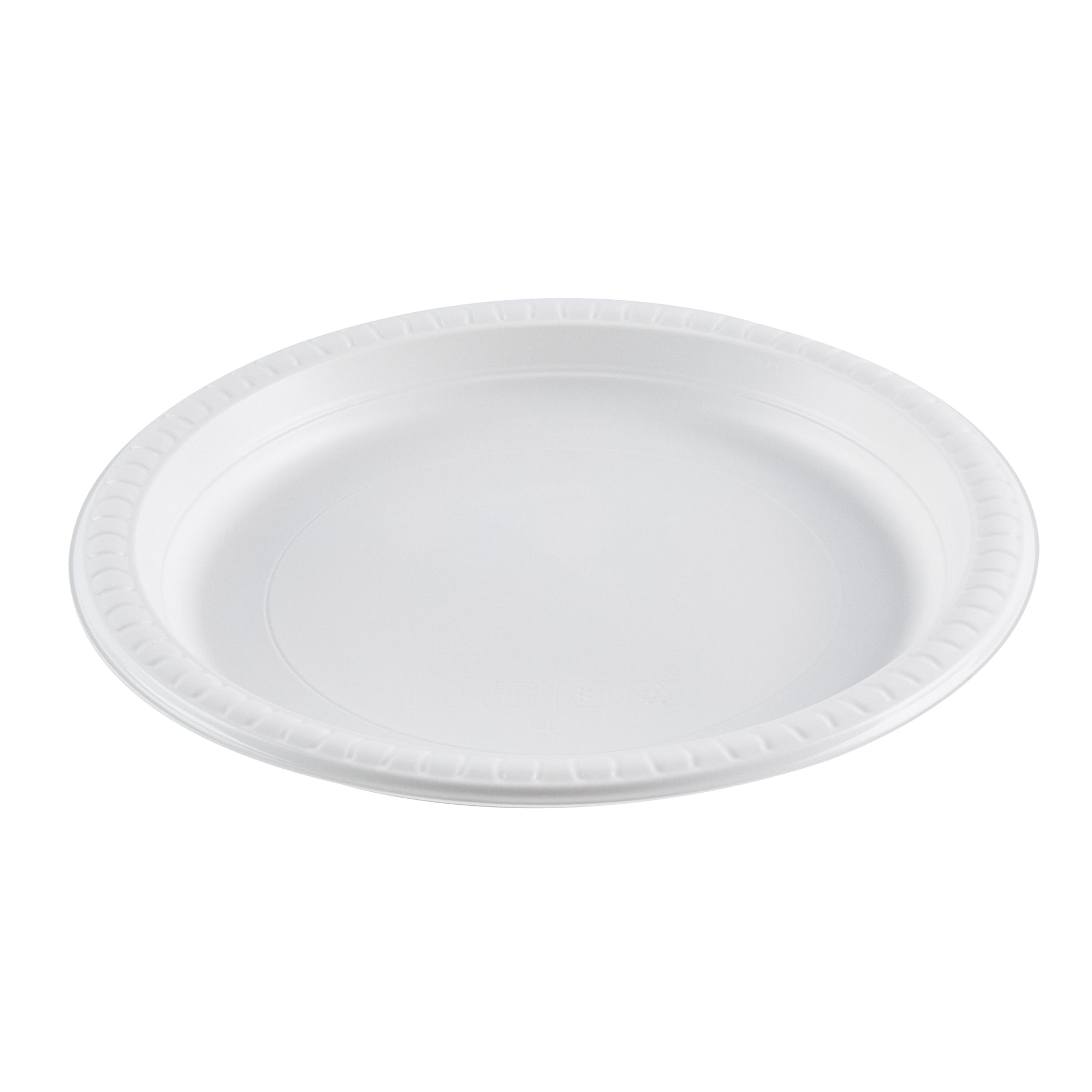 Chef 101 Round White Plastic Plate - Microwavable - 9" x 9" x 3/4" - 100 count box