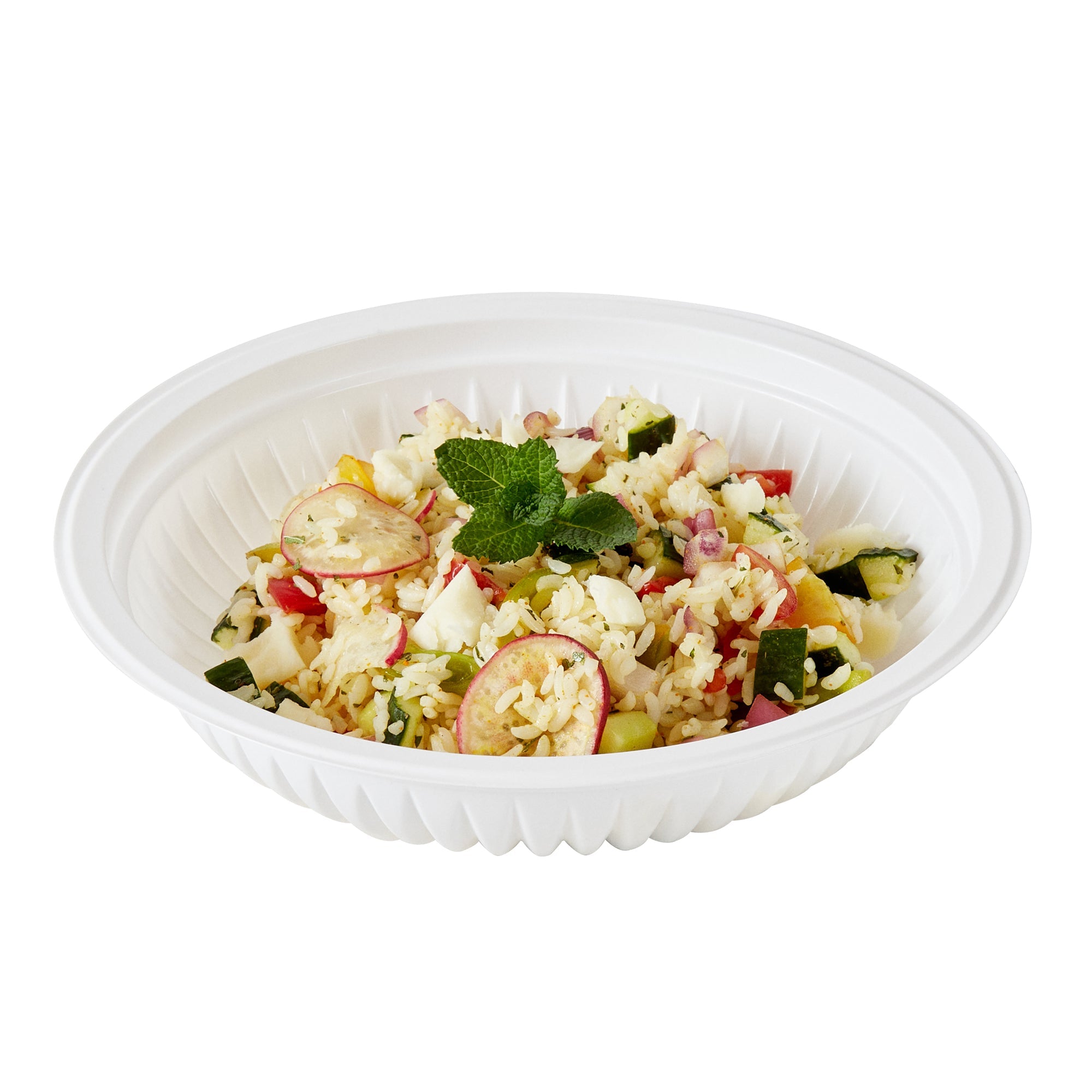 Chef 101 34 oz Round White Plastic Bowl - Microwavable - 9" x 9" x 2" - 100 count box