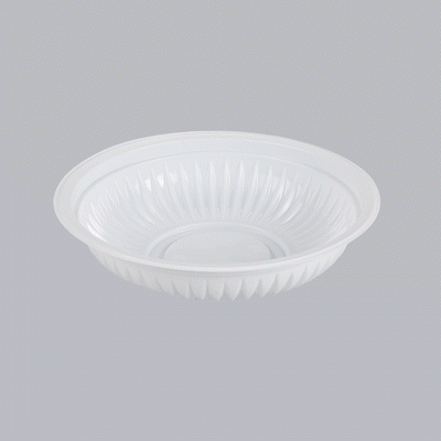 Chef 101 34 oz Round White Plastic Bowl - Microwavable - 9" x 9" x 2" - 100 count box