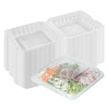 Chef 101 34 oz Square Clear Plastic Clamshell Container - Microwavable - 8" x 8" x 3" - 100 count box