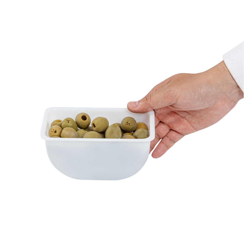 Bar Lux 1 Pint White Plastic Insert - Fits 6-Compartment Condiment Caddy - 6 count box