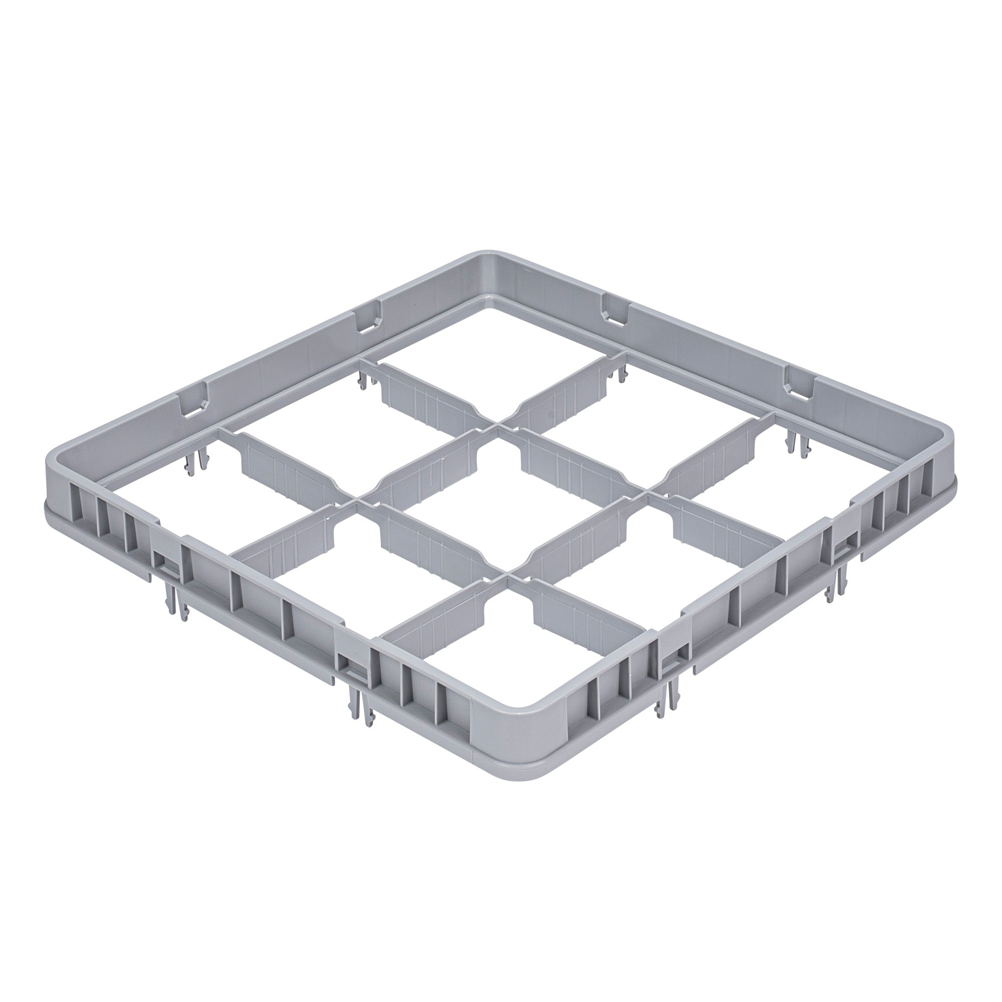 Clean Tek Professional Gray Half Drop Extender - 9 Compartments - 19 3/4" x 19 3/4" x 3" - 1 count box