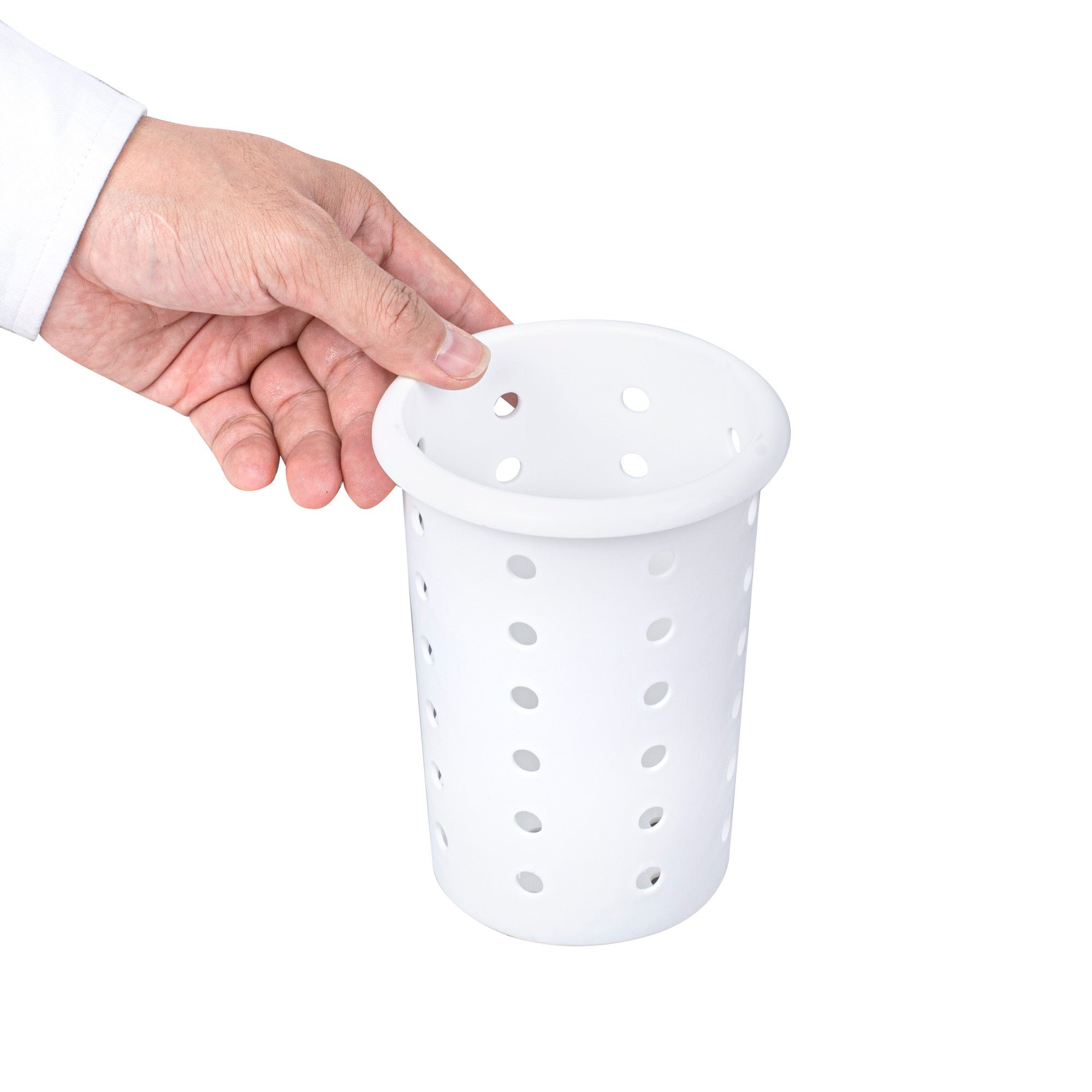 Met Lux White Perforated Plastic Flatware Cylinder - 1 count box