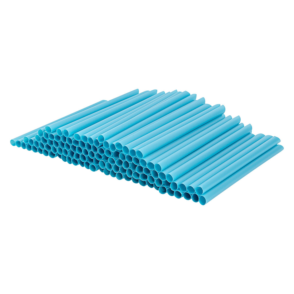 Basic Nature Blue PLA Plastic Extra Wide Boba Straw - Unwrapped, Compostable, Pointed - 9" - 1000 count box