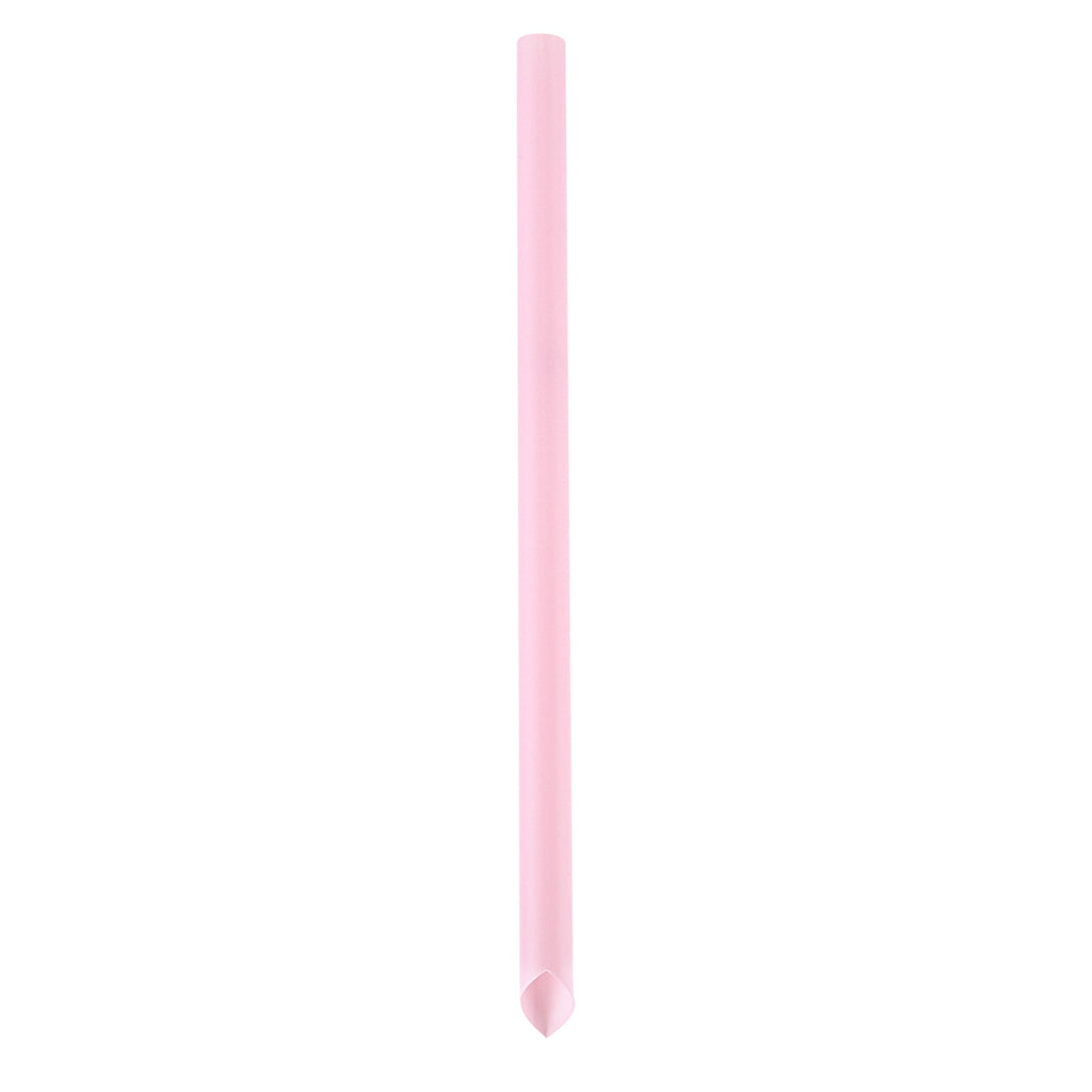 Basic Nature Pink PLA Plastic Extra Wide Boba Straw - Unwrapped, Compostable, Pointed - 9" - 1000 count box