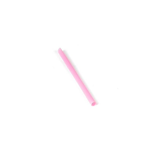 Basic Nature Pink PLA Plastic Extra Wide Boba Straw - Unwrapped, Compostable, Pointed - 9" - 100 count box