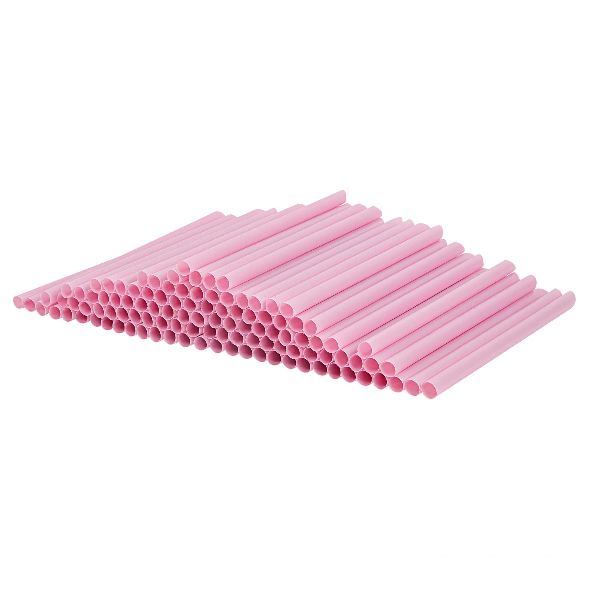 Basic Nature Pink PLA Plastic Extra Wide Boba Straw - Unwrapped, Compostable, Pointed - 9" - 100 count box