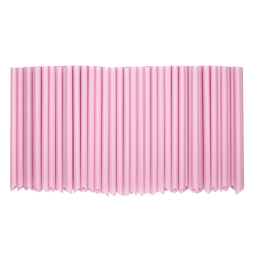Basic Nature Pink PLA Plastic Extra Wide Boba Straw - Unwrapped, Compostable, Pointed - 9" - 1000 count box