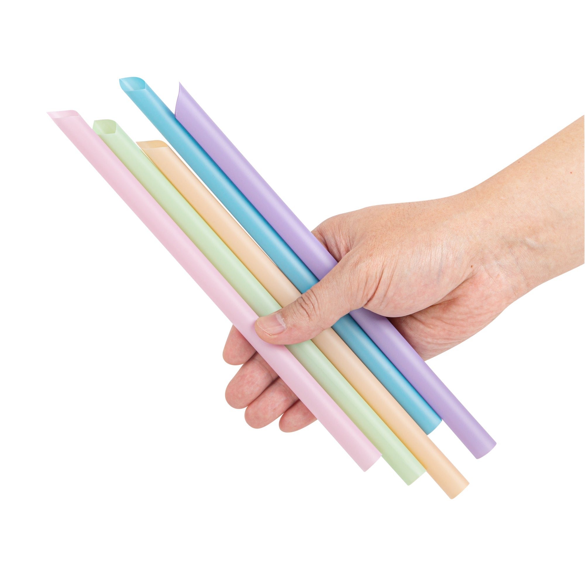Basic Nature Assorted PLA Plastic Straw - Unwrapped, Compostable, Pointed - 9" - 1000 count box