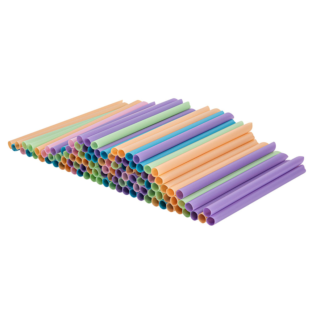 Basic Nature Assorted PLA Plastic Straw - Unwrapped, Compostable, Pointed - 9" - 1000 count box