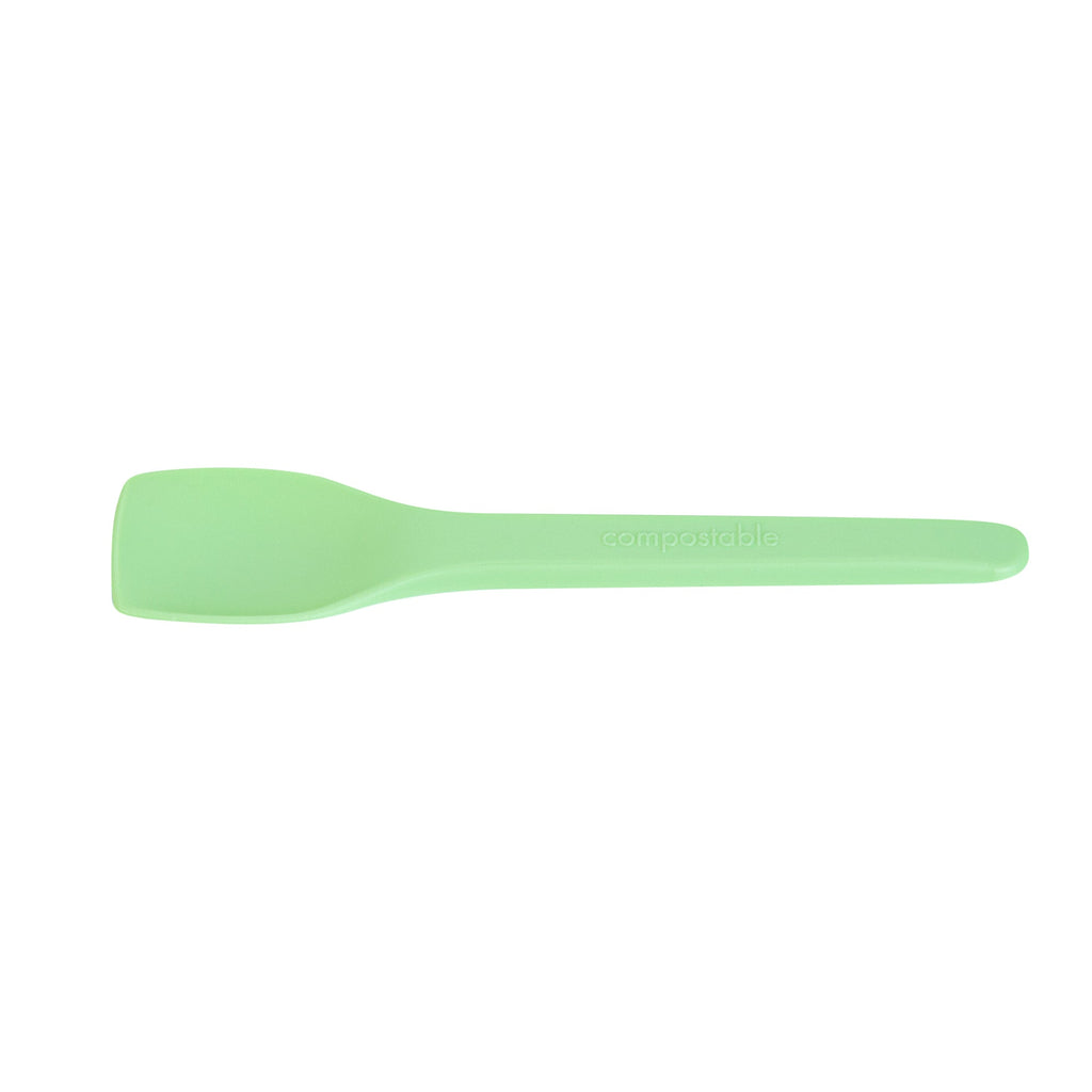 Basic Nature Green CPLA Plastic Ice Cream Spoon - Heat-Resistant, Compostable - 4" - 1000 count box