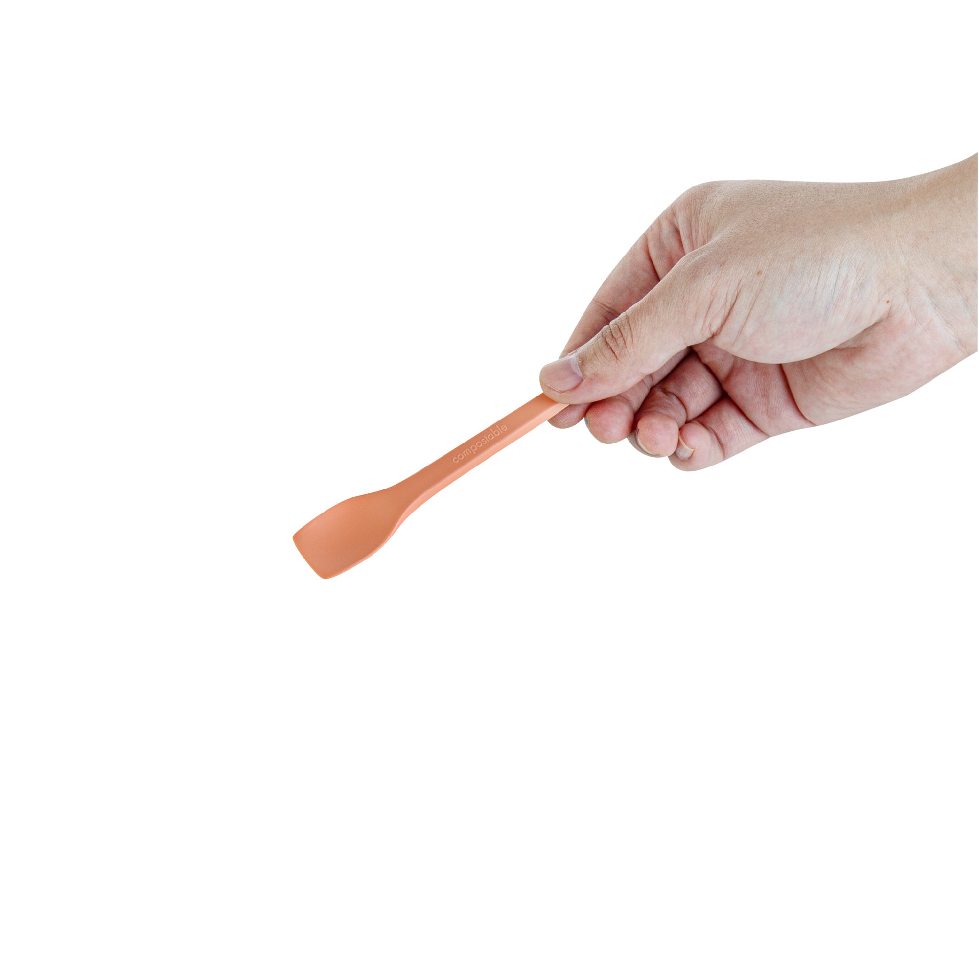 Basic Nature Orange CPLA Plastic Ice Cream Spoon - Heat-Resistant, Compostable - 4" - 1000 count box