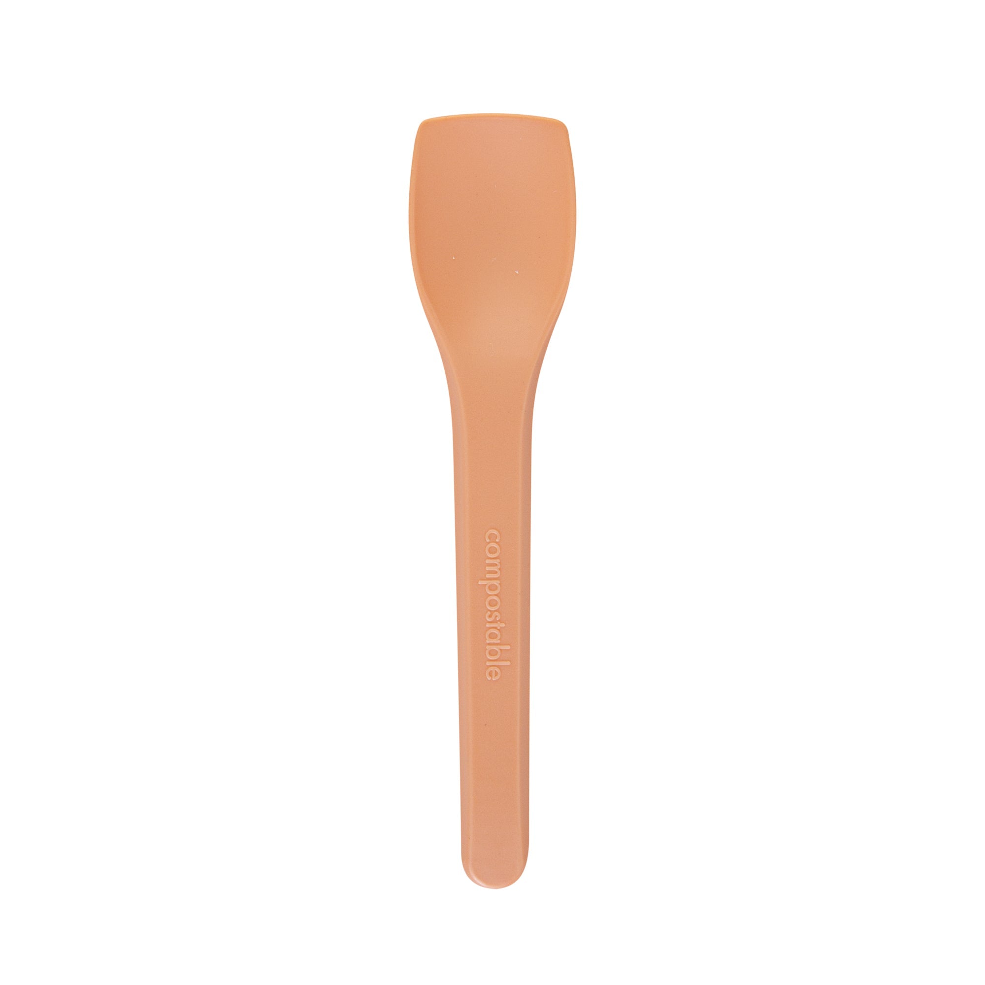 Basic Nature Orange CPLA Plastic Ice Cream Spoon - Heat-Resistant, Compostable - 4" - 1000 count box