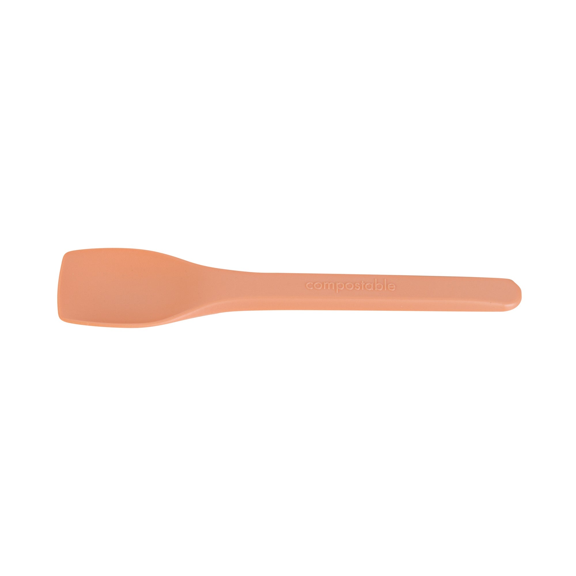 Basic Nature Orange CPLA Plastic Ice Cream Spoon - Heat-Resistant, Compostable - 4" - 1000 count box