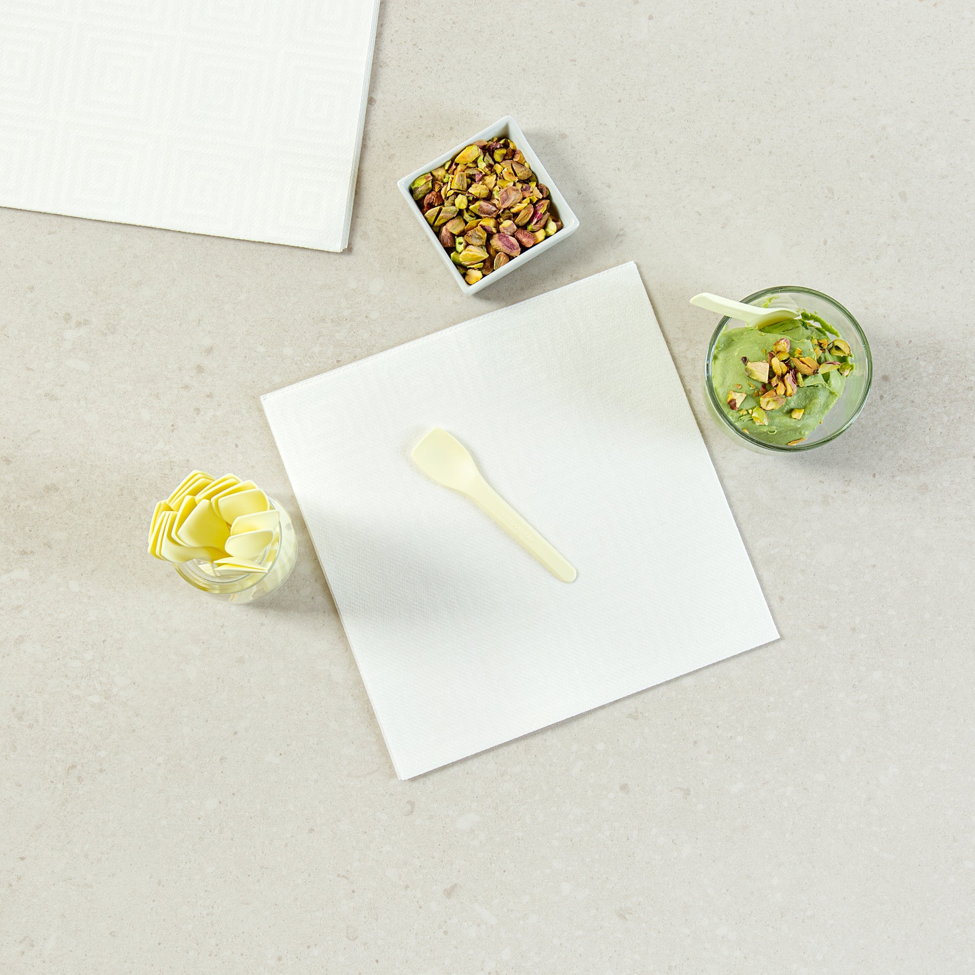 Basic Nature Yellow CPLA Plastic Ice Cream Spoon - Heat-Resistant, Compostable - 4" - 1000 count box