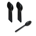 Basic Nature Black CPLA Plastic Dessert Spoon - Heat-Resistant, Compostable - 5" - 100 count box