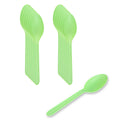 Basic Nature Green CPLA Plastic Dessert Spoon - Heat-Resistant, Compostable - 5" - 100 count box