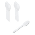 Basic Nature White CPLA Plastic Dessert Spoon - Heat-Resistant, Compostable - 4" - 1000 count box