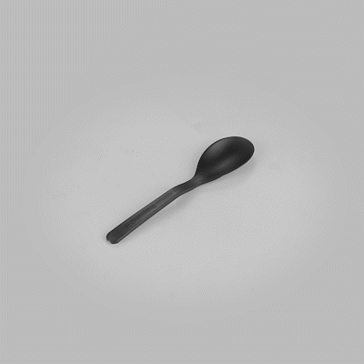 Basic Nature Black CPLA Plastic Mini Spoon - Heat-Resistant, Compostable - 4" - 1000 count box
