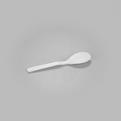 Basic Nature Round White Plastic Mini Spoon - Heat-Resistant, Compostable - 4" x 1" - 1000 count box