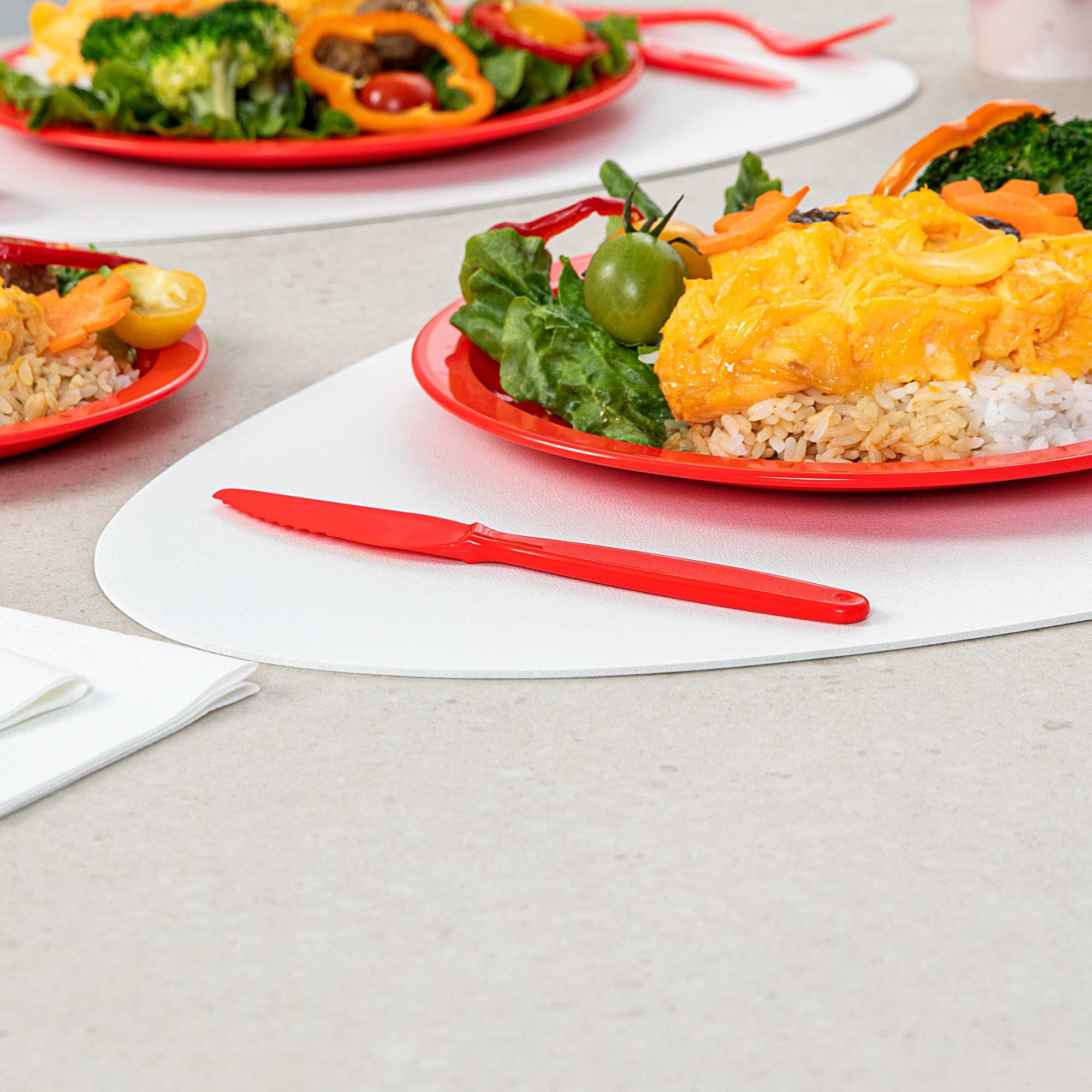 RW Kids Red Plastic Knife - 7" - 10 count box