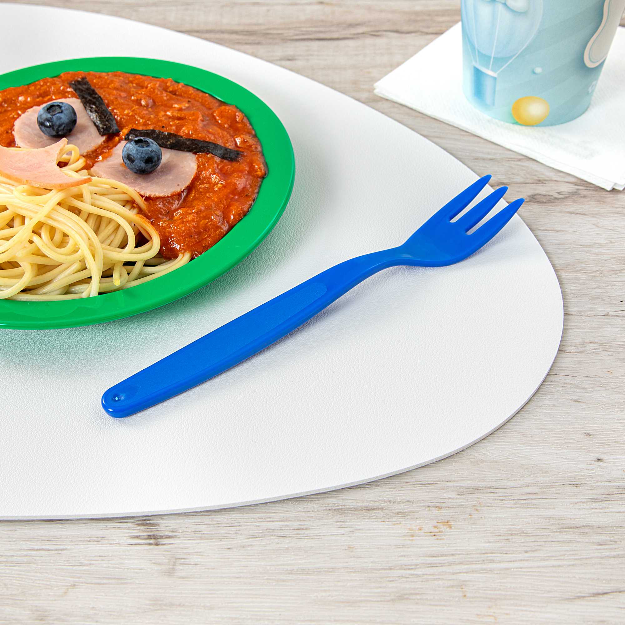RW Kids Blue Plastic Fork - 6 3/4" - 10 count box