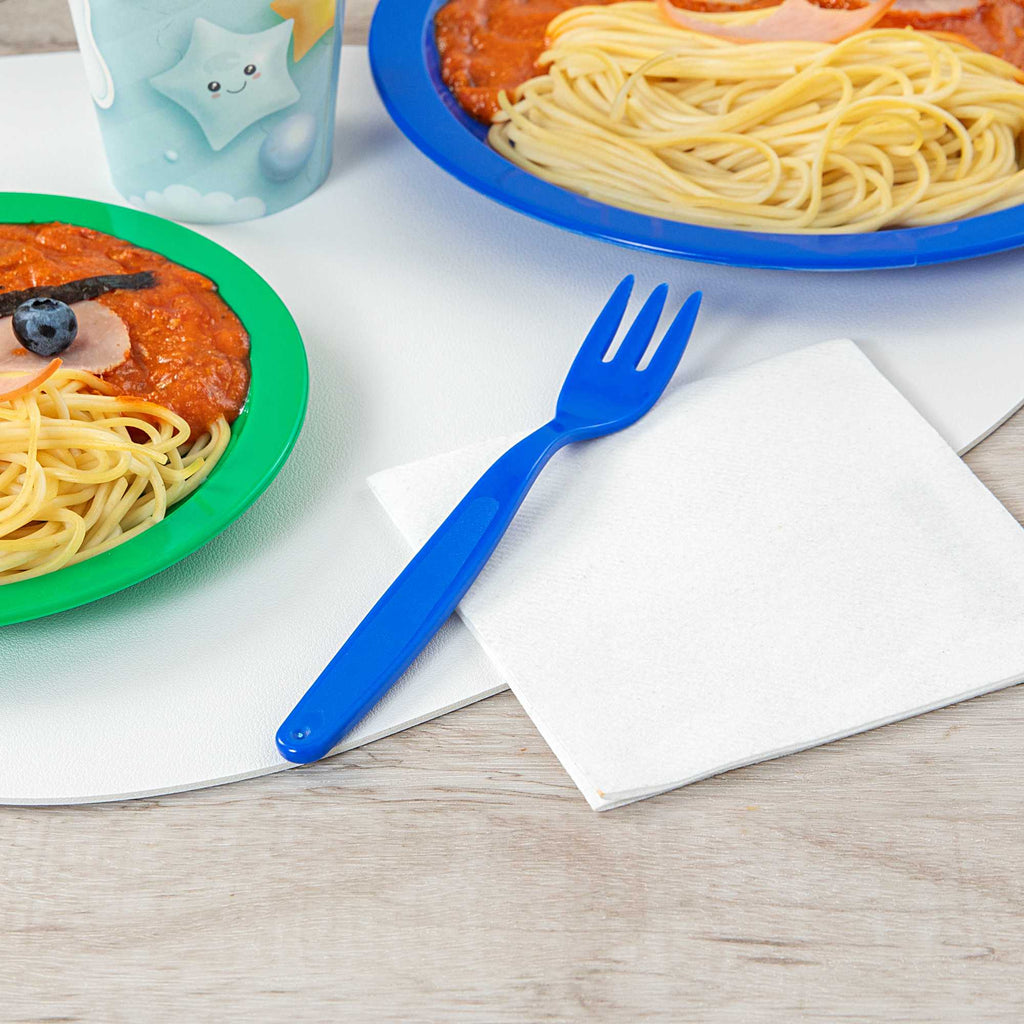 RW Kids Blue Plastic Fork - 6 3/4" - 10 count box