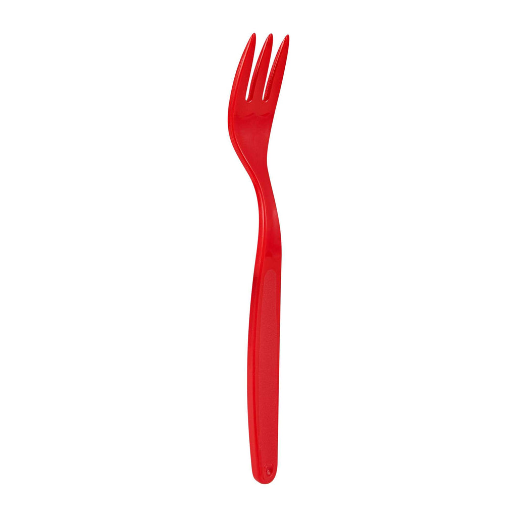 RW Kids Red Plastic Fork - 6 3/4" - 10 count box