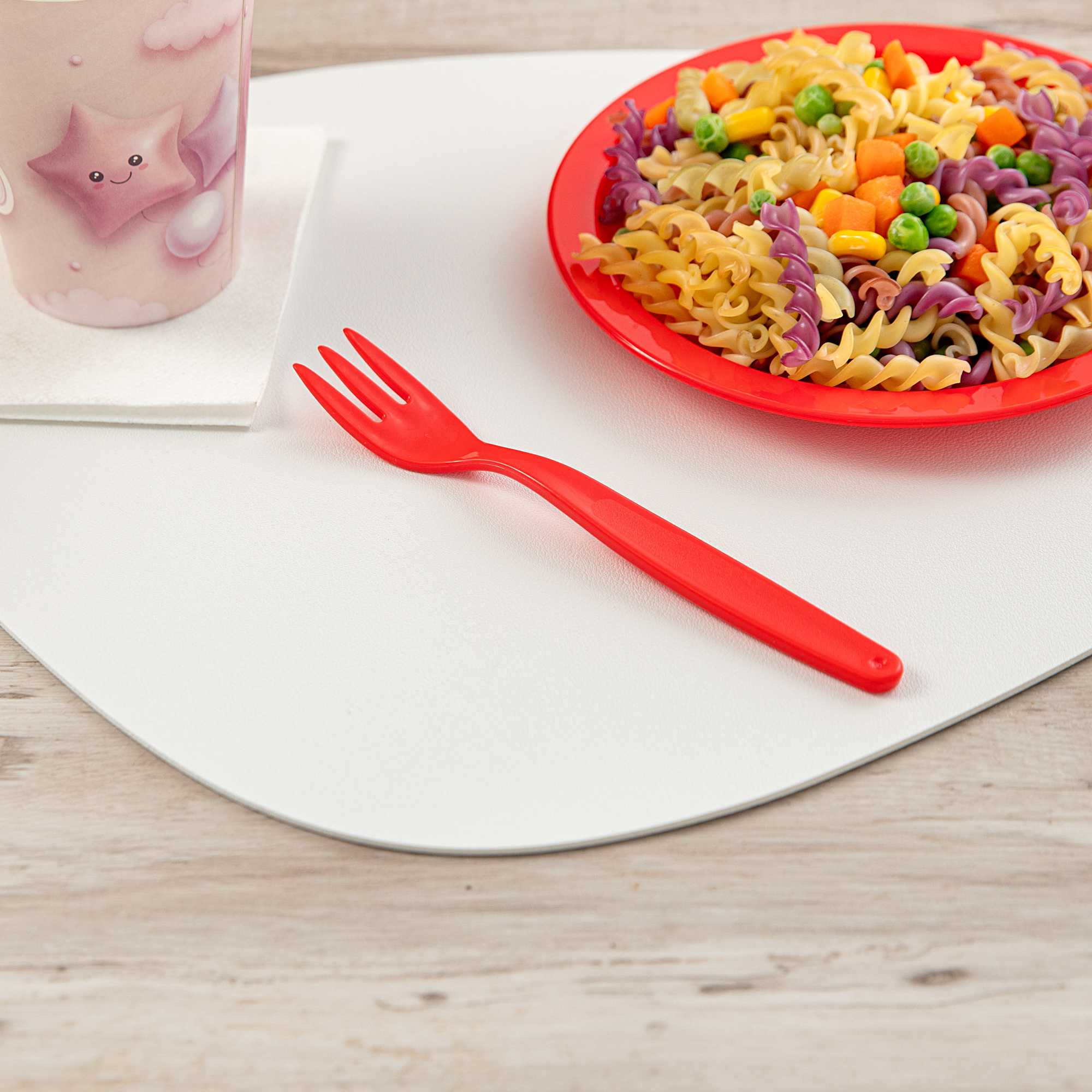 RW Kids Red Plastic Fork - 6 3/4" - 10 count box