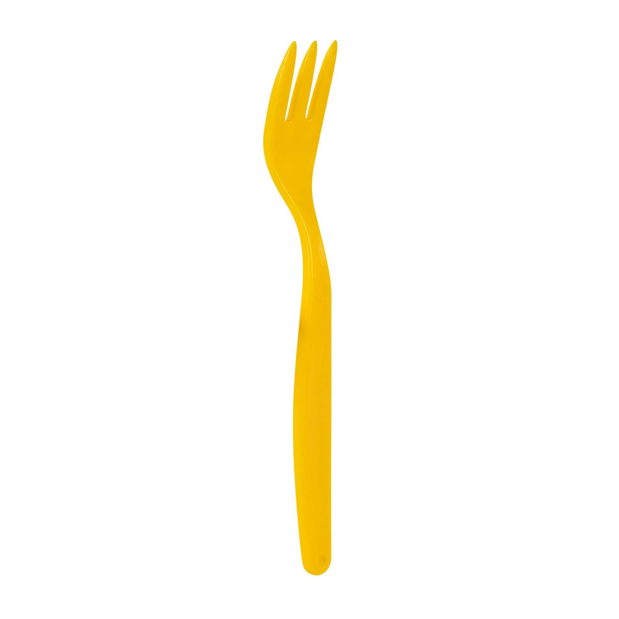 RW Kids Yellow Plastic Fork - 6 3/4" - 10 count box