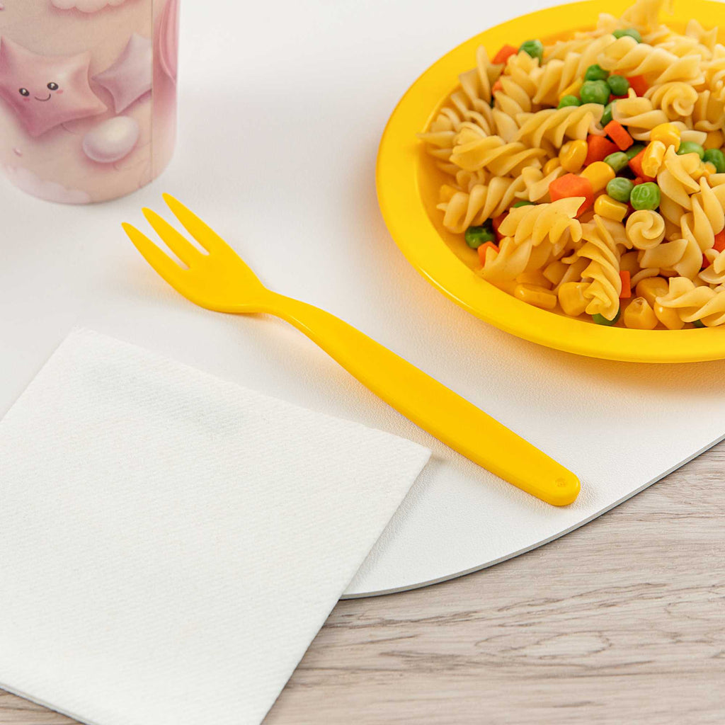 RW Kids Yellow Plastic Fork - 6 3/4" - 10 count box