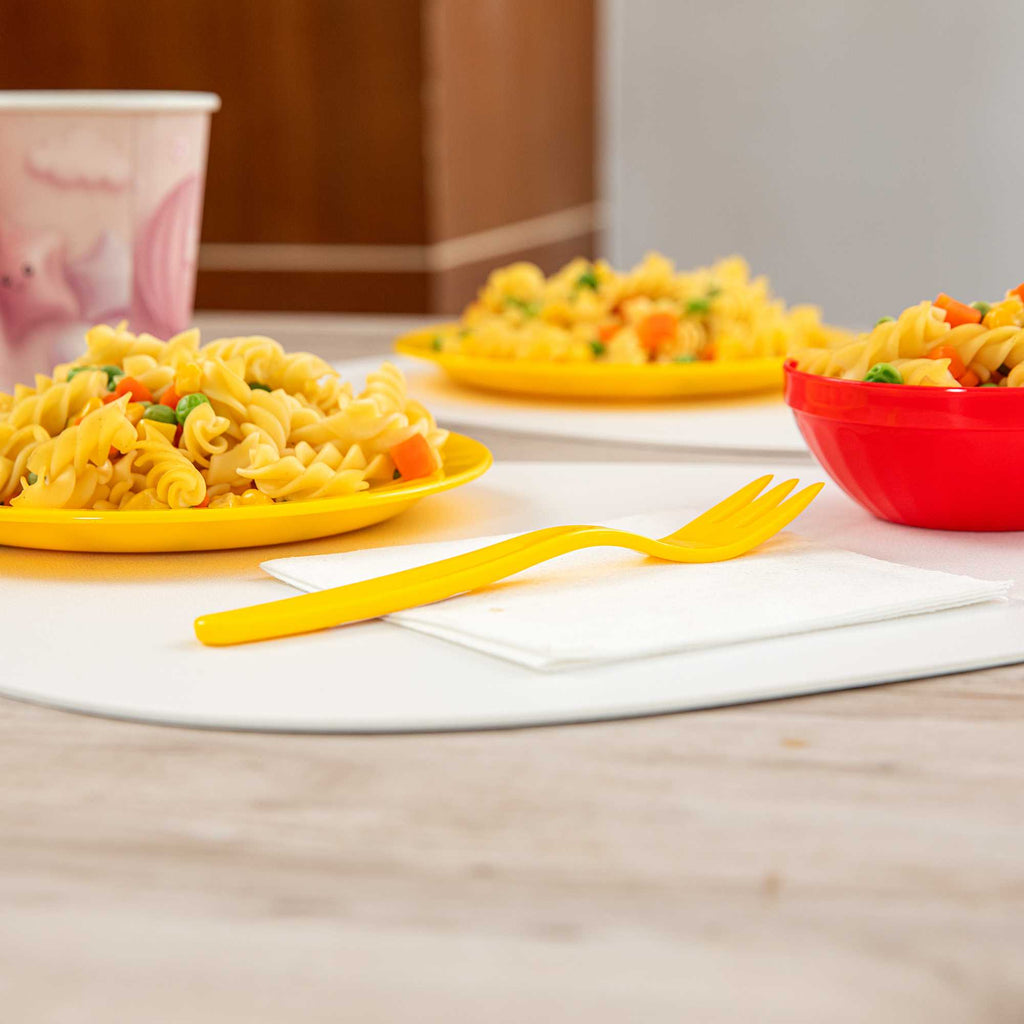 RW Kids Yellow Plastic Fork - 6 3/4" - 10 count box