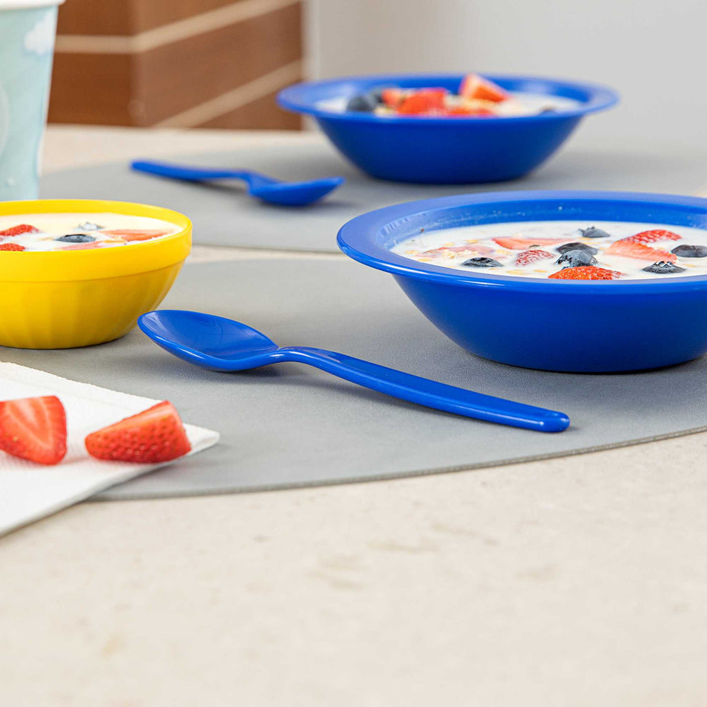 RW Kids Blue Plastic Spoon - 6 3/4" x 1 1/4" - 10 count box