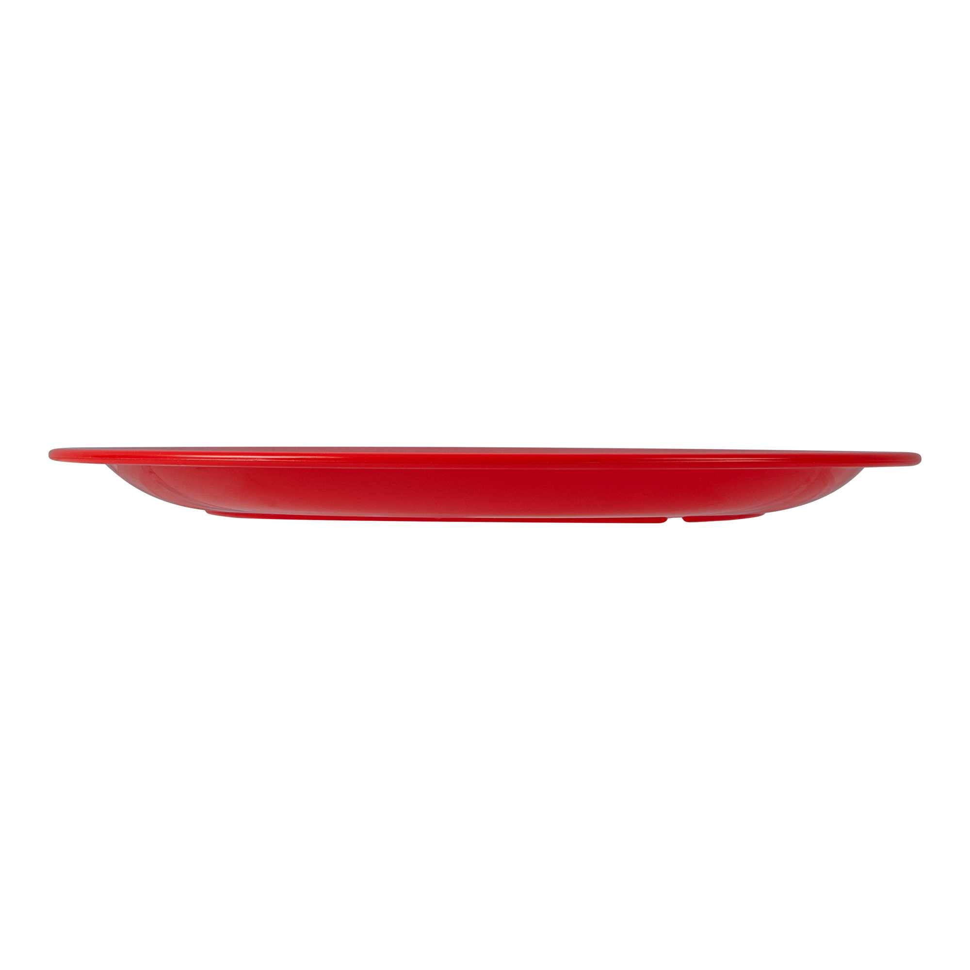 RW Kids Round Red Plastic Plate - 9" x 9" - 10 count box