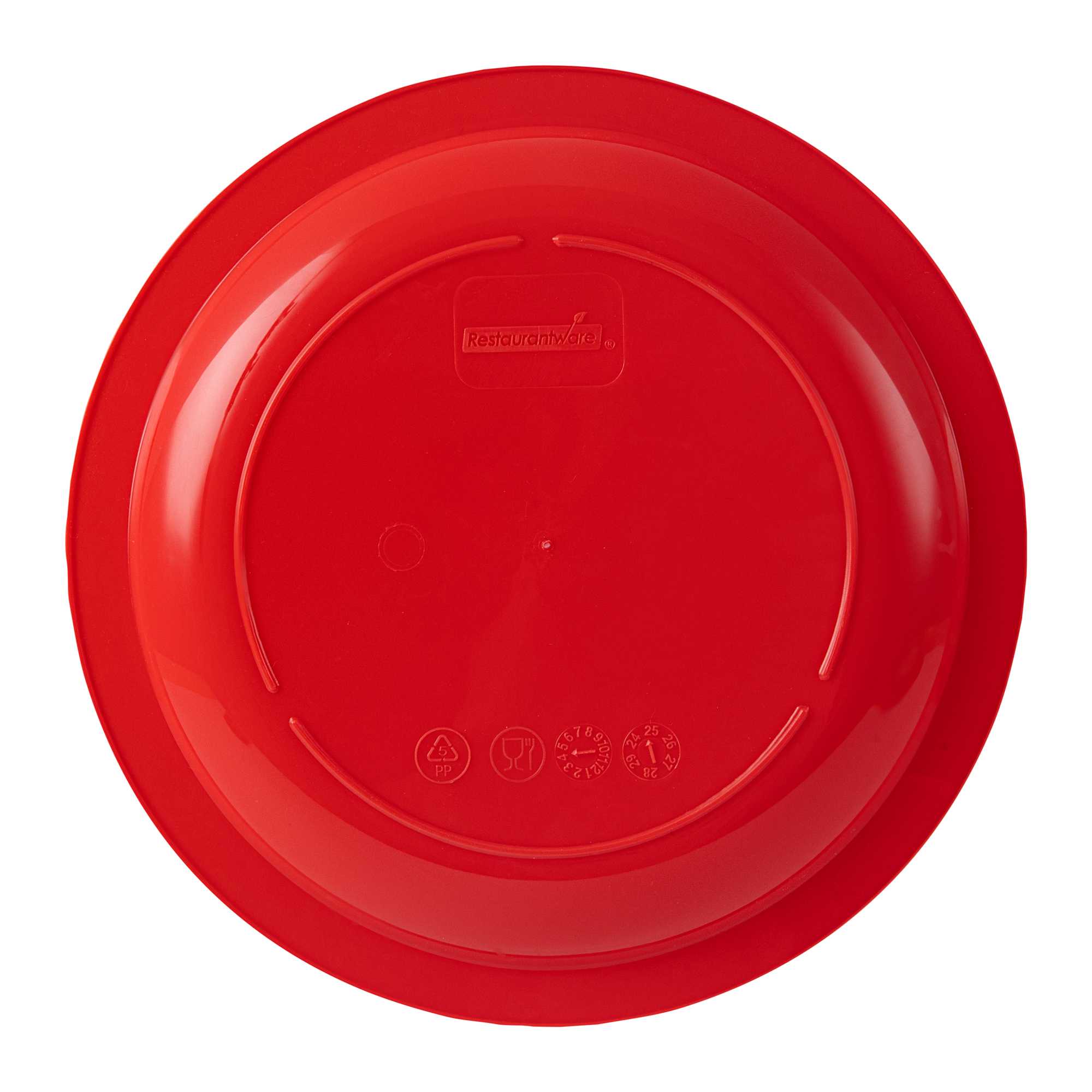 RW Kids Round Red Plastic Plate - 9" x 9" - 10 count box