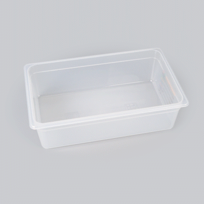 Met Lux Rectangle White Polypropylene Full Size Food Pan - 6" Deep, with Label - 10 count box
