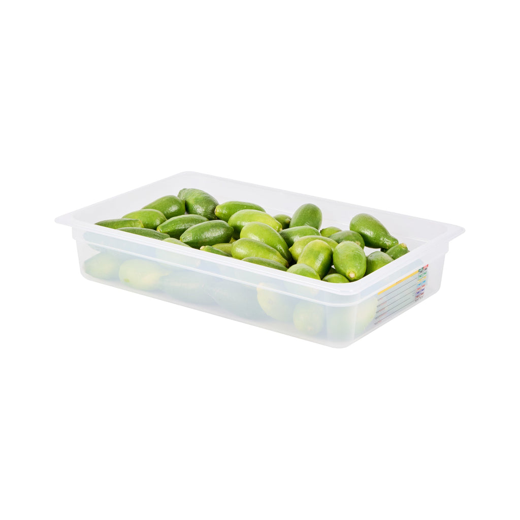 Met Lux Rectangle White Polypropylene Full Size Food Pan - 4" Deep, with Label - 10 count box