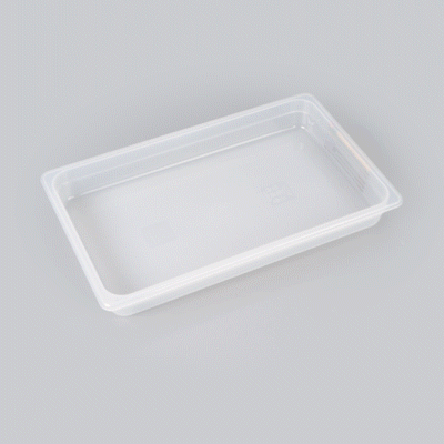 Met Lux Rectangle White Polypropylene Full Size Food Pan - 2.5" Deep, with Label - 10 count box