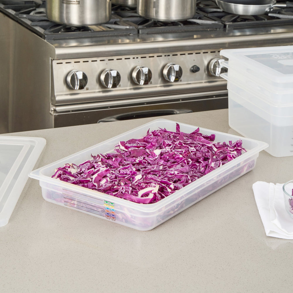 Met Lux Rectangle White Polypropylene Full Size Food Pan - 2.5" Deep, with Label - 10 count box