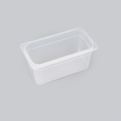 Met Lux Rectangle White Polypropylene 1/3 Size Food Pan - 6" Deep, with Label - 10 count box